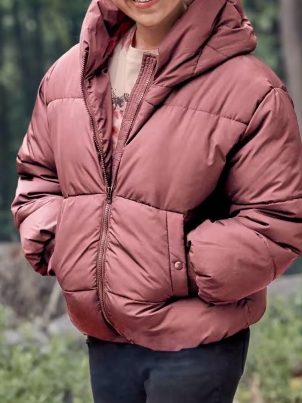 Sugar & Jade Big Girls Teen Hooded Puffer Coat Jacket Dusted Rose XXL 20/22